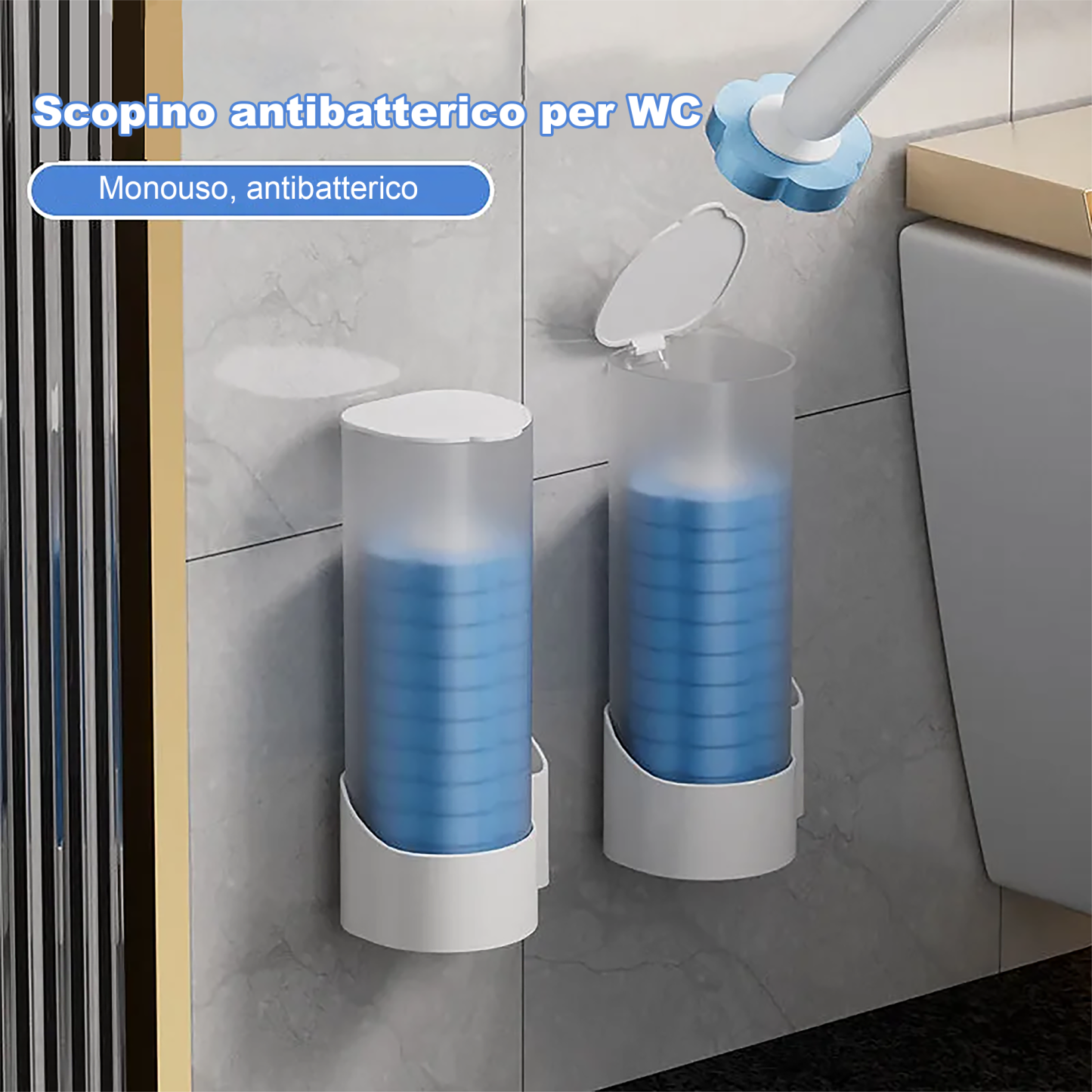 Sistema di pulizia per WC monouso