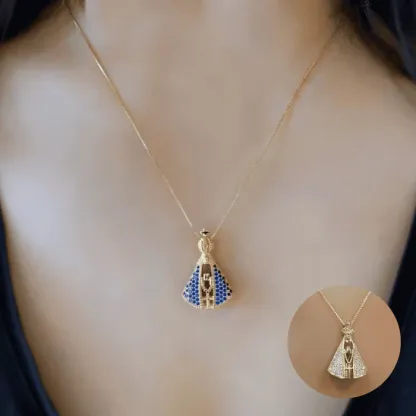 Collana Madonna bifacciale placcata oro 18 carati | COMPRA 1 E RICEVI 2 GRATIS [Offerta di Pasqua imperdibile!]