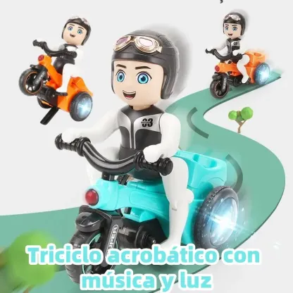 Triciclo giocattolo Stunt Bike con rotazione automatica a 360 gradi e luci danzanti 4D