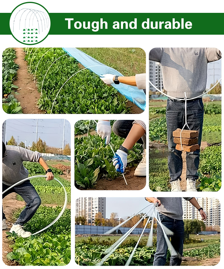 🌱Kit morsetto palo in fibra di vetro per supporto serra agricola [guanti regalo]