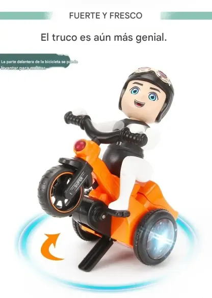 Triciclo giocattolo Stunt Bike con rotazione automatica a 360 gradi e luci danzanti 4D