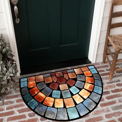 【40*60cm/50*80cm】Zerbino antiscivolo elegante e dal design artistico - Tappeto in fibra di poliestere spesso e morbido, ideale per la decorazione della casa, veranda e soggiorno