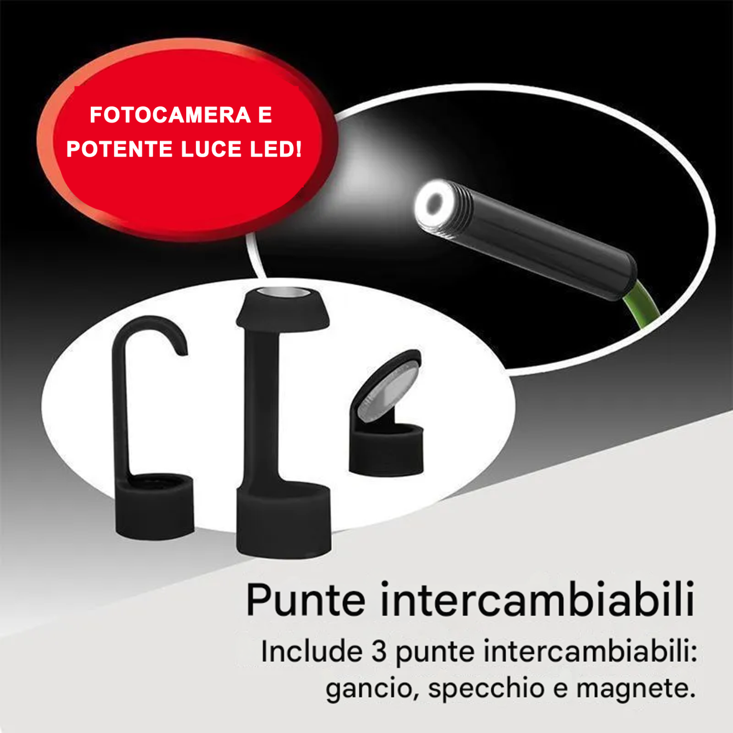 Telecamera micro HD impermeabile con cavo