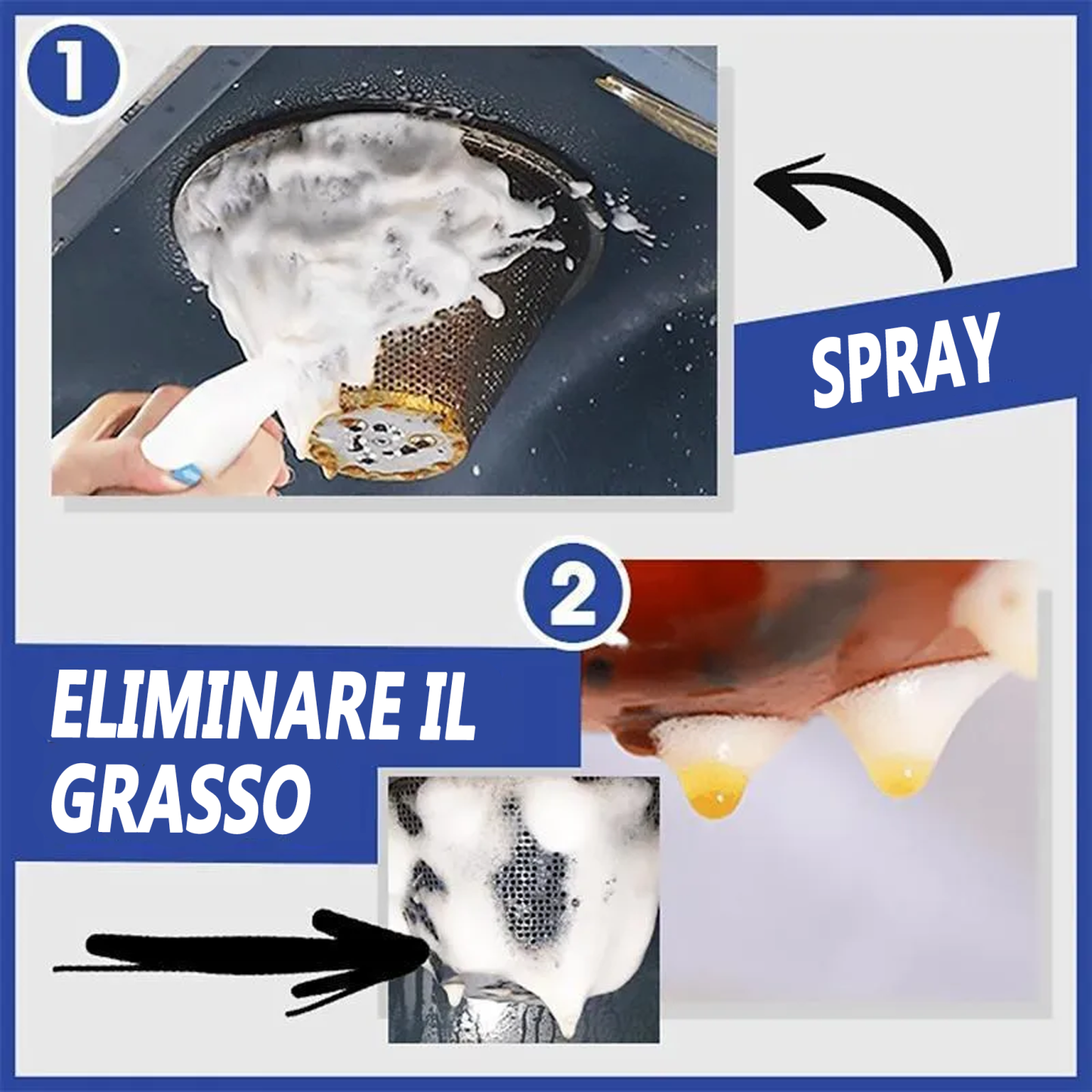 Spray detergente multiuso senza risciacquo