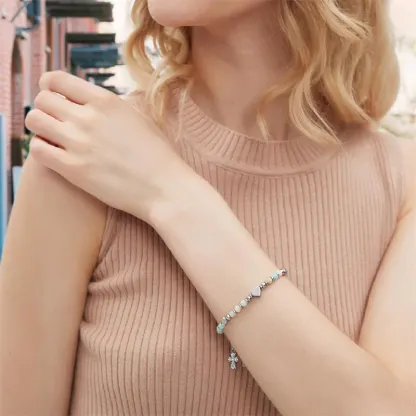 A mia sorella - Una sorella in Cristo è una sorella per la vita - Bracciale religioso con croce