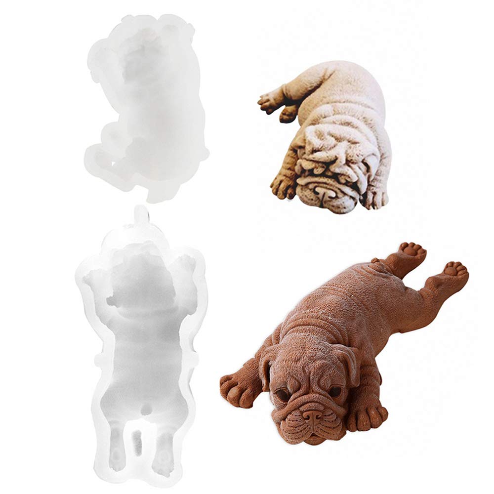 Stampo in silicone 3D per cane Shar Pei, torta, mousse, budino, gelato, sapone, lozione, bar, forniture per la fabbricazione