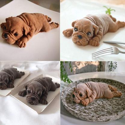 Stampo in silicone 3D per cane Shar Pei, torta, mousse, budino, gelato, sapone, lozione, bar, forniture per la fabbricazione