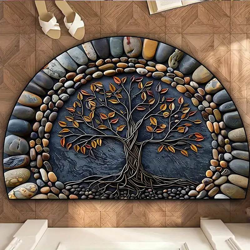 【40*60cm/50*80cm】Zerbino antiscivolo elegante e dal design artistico - Tappeto in fibra di poliestere spesso e morbido, ideale per la decorazione della casa, veranda e soggiorno