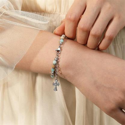 A mia sorella - Una sorella in Cristo è una sorella per la vita - Bracciale religioso con croce