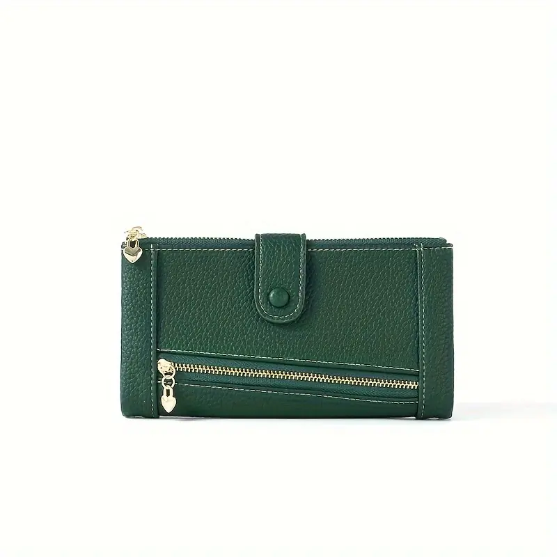 【Acquista 1 e ricevi 1 gratis】Portafoglio da donna retrò in vera pelle con doppia cerniera e slot multi-carta