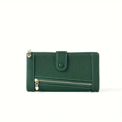 【Acquista 1 e ricevi 1 gratis】Portafoglio da donna retrò in vera pelle con doppia cerniera e slot multi-carta