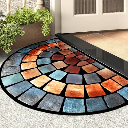 【40*60cm/50*80cm】Zerbino antiscivolo elegante e dal design artistico - Tappeto in fibra di poliestere spesso e morbido, ideale per la decorazione della casa, veranda e soggiorno