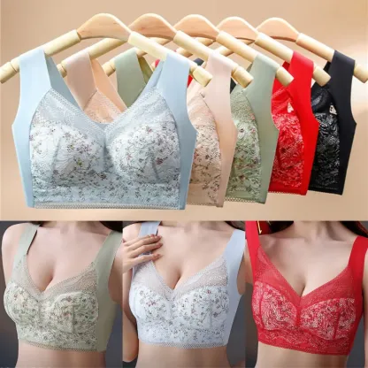 【Confezione da 3/6】Reggiseno in seta ghiacciata senza cuciture per taglie forti, traspirante e regolabile【40 kg-100 kg】