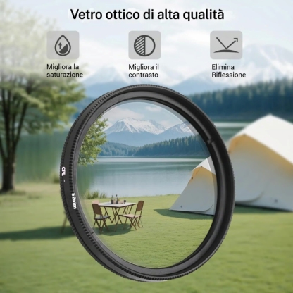 Obiettivo polarizzato CPL da 52 mm per smartphone