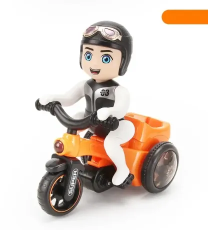 Triciclo giocattolo Stunt Bike con rotazione automatica a 360 gradi e luci danzanti 4D