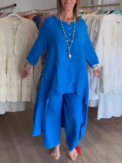 【Saldi di primavera】💕Gonna casual in lino tinta unita da donna