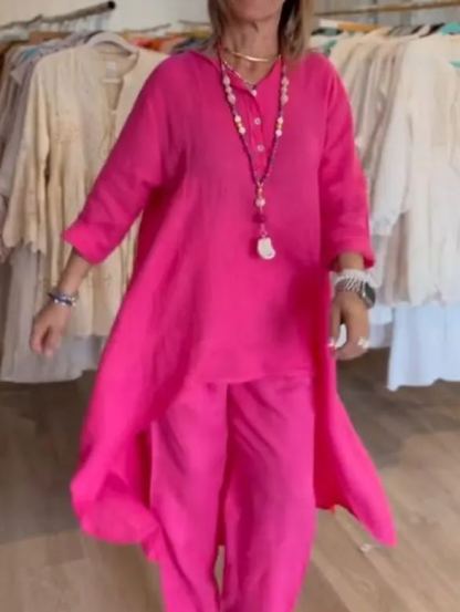【Saldi di primavera】💕Gonna casual in lino tinta unita da donna