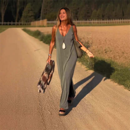 🔥👗Abito lungo con scollo a V da donna