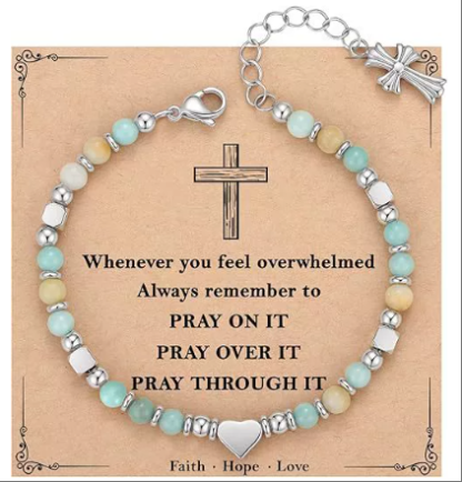 A mia sorella - Una sorella in Cristo è una sorella per la vita - Bracciale religioso con croce
