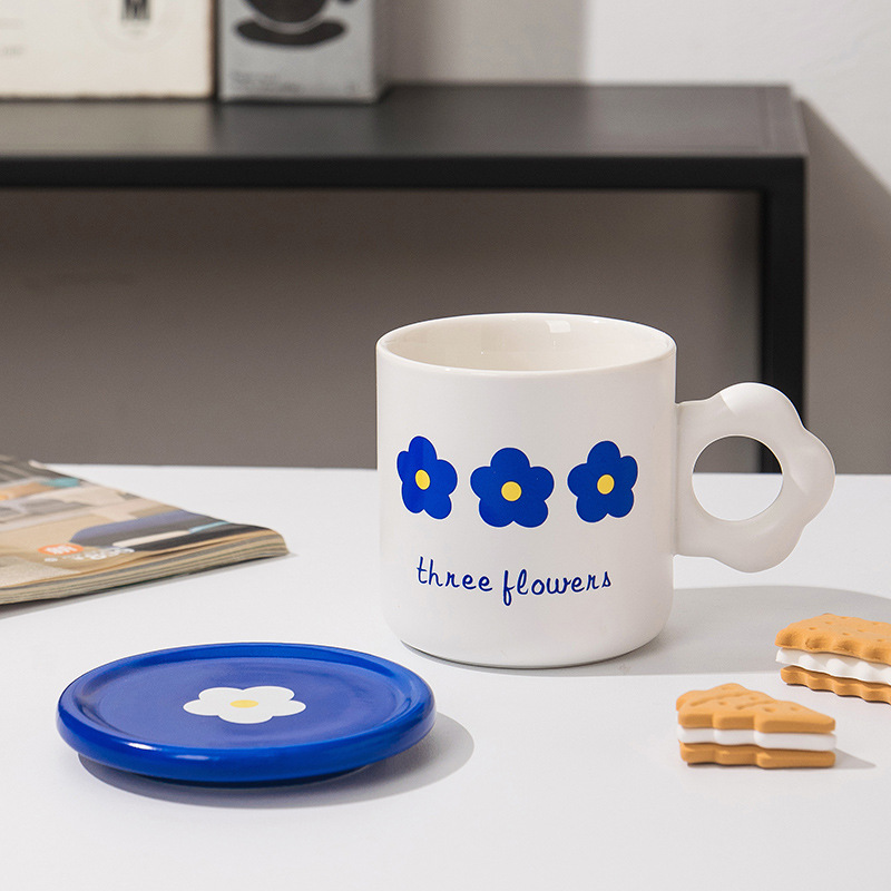 Floral Illustration DURABLE CHINA Ceramic Mug – 11oz Aesthetic Coffee 