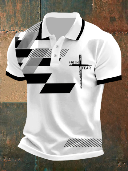 Men's Faith Over Fear Cross Faith Casual Polo
