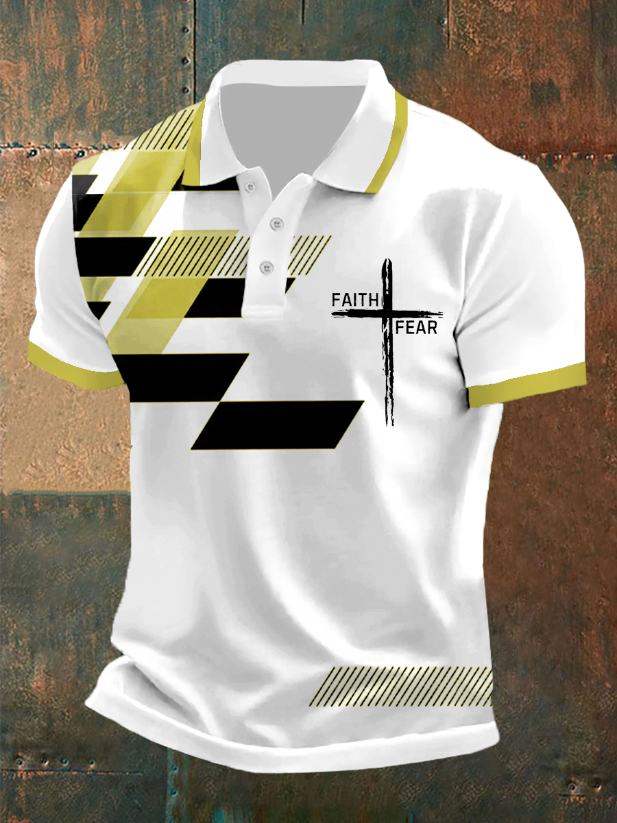 Men's Faith Over Fear Cross Faith Casual Polo