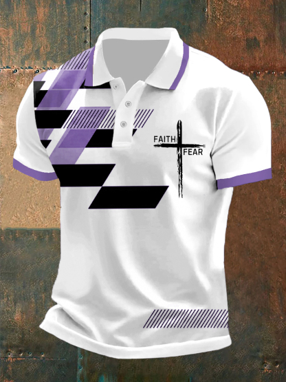 Men's Faith Over Fear Cross Faith Casual Polo