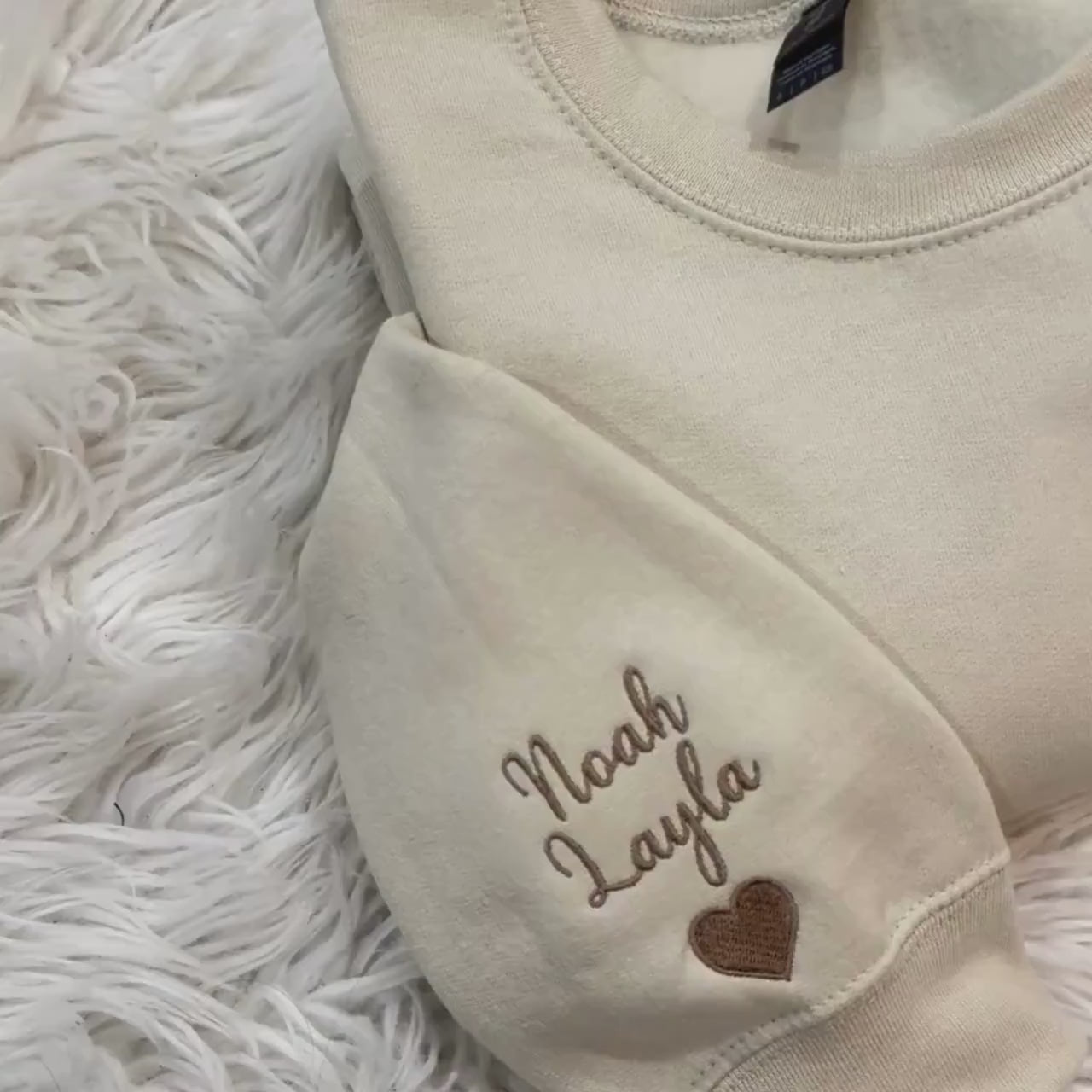 Custom mama Embroidered Sweatshirt with Kids Names on Sleeves