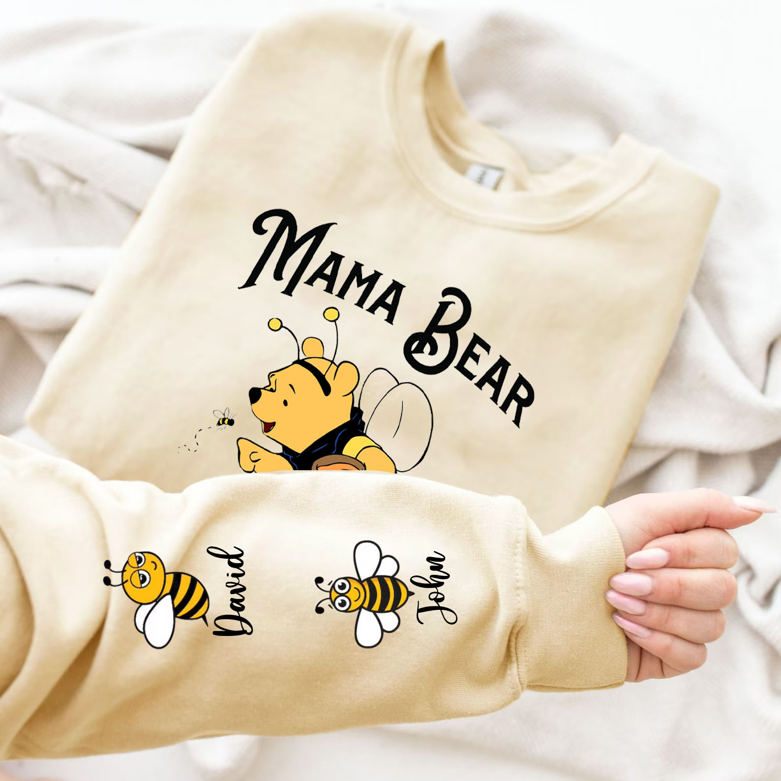 Custom Mama Bear Mommy to Bee Sweatshirt