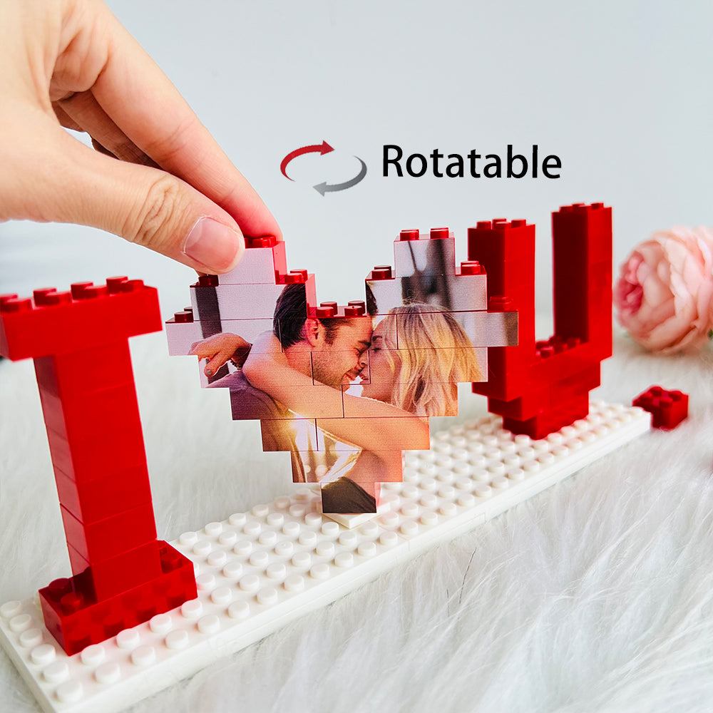 Custom lego Valentine's Day Gifts Photo "I ❤️ You" Brick Puzzles