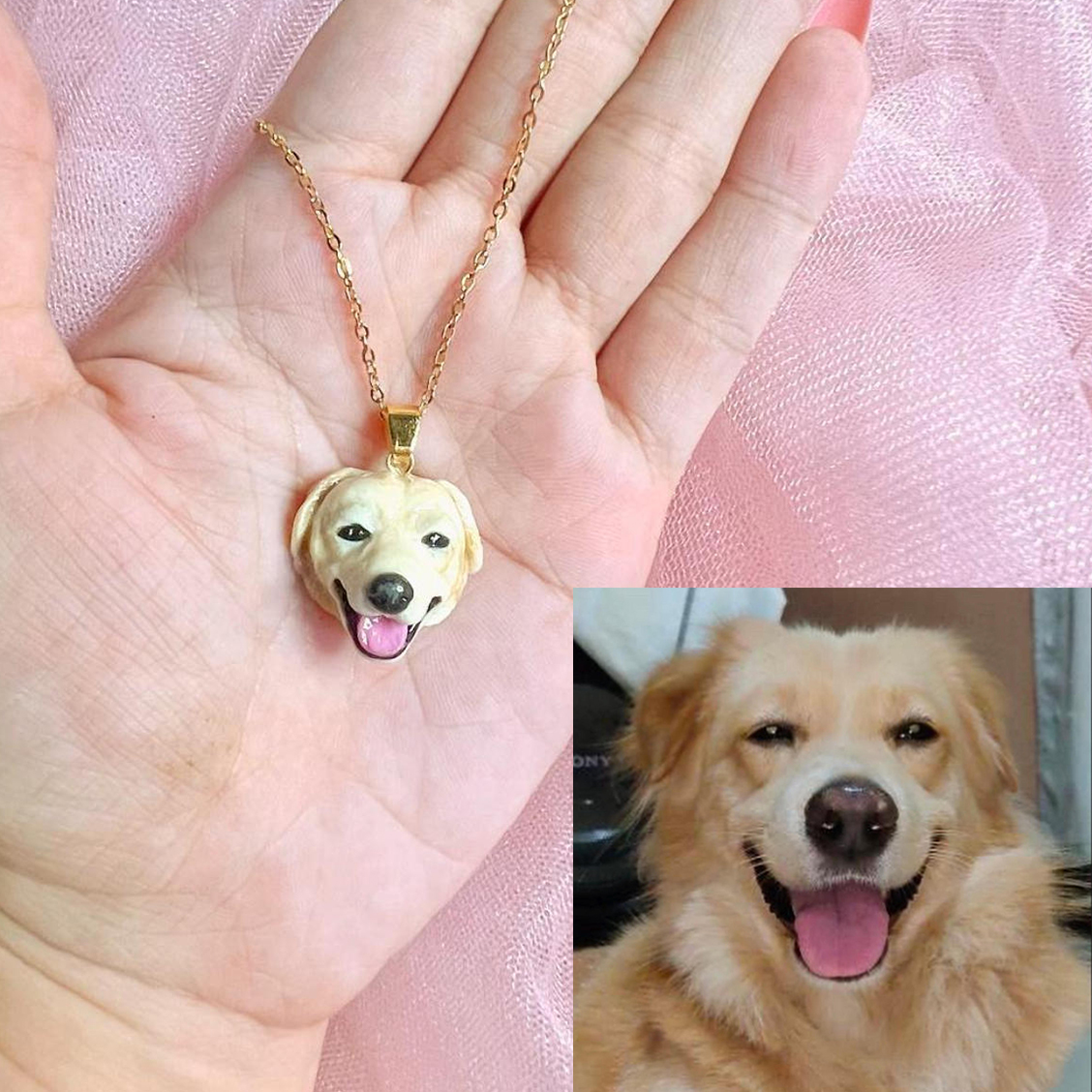 50% OFF 🔥 Custom pet portrait necklace / keychain