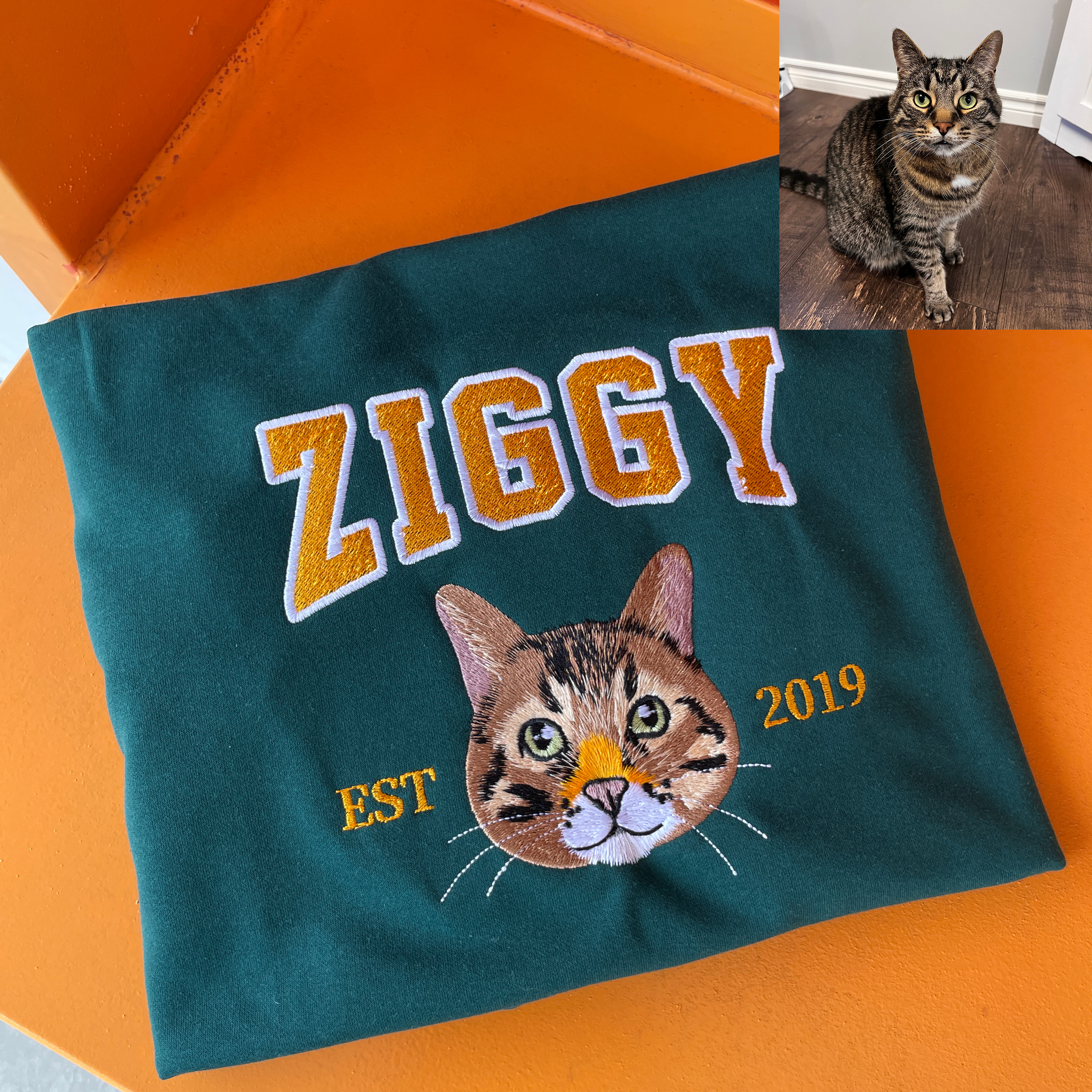 50%off⭐️Custom Embroidered Hoodie/Sweatshirt With Pet Portrait