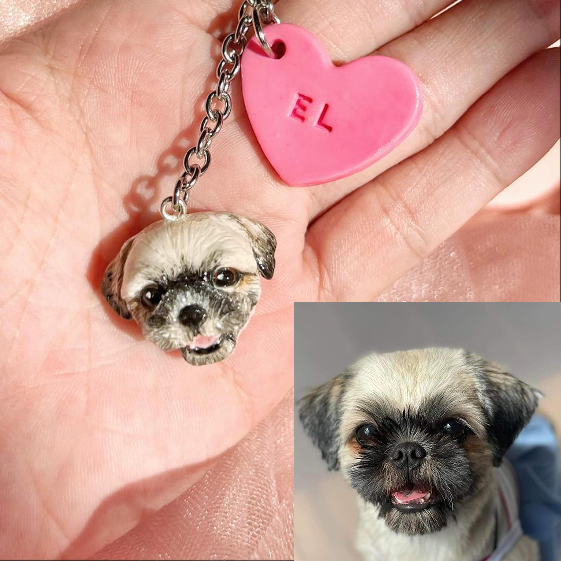 50% OFF 🔥 Custom pet portrait necklace / keychain