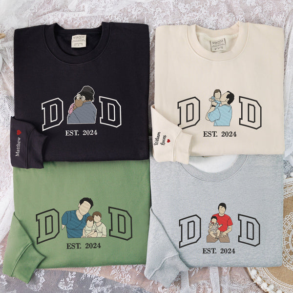 🔥Hot Sale🔥Custom DAD Embroidered Photo Sweatshirt - Gift to Father