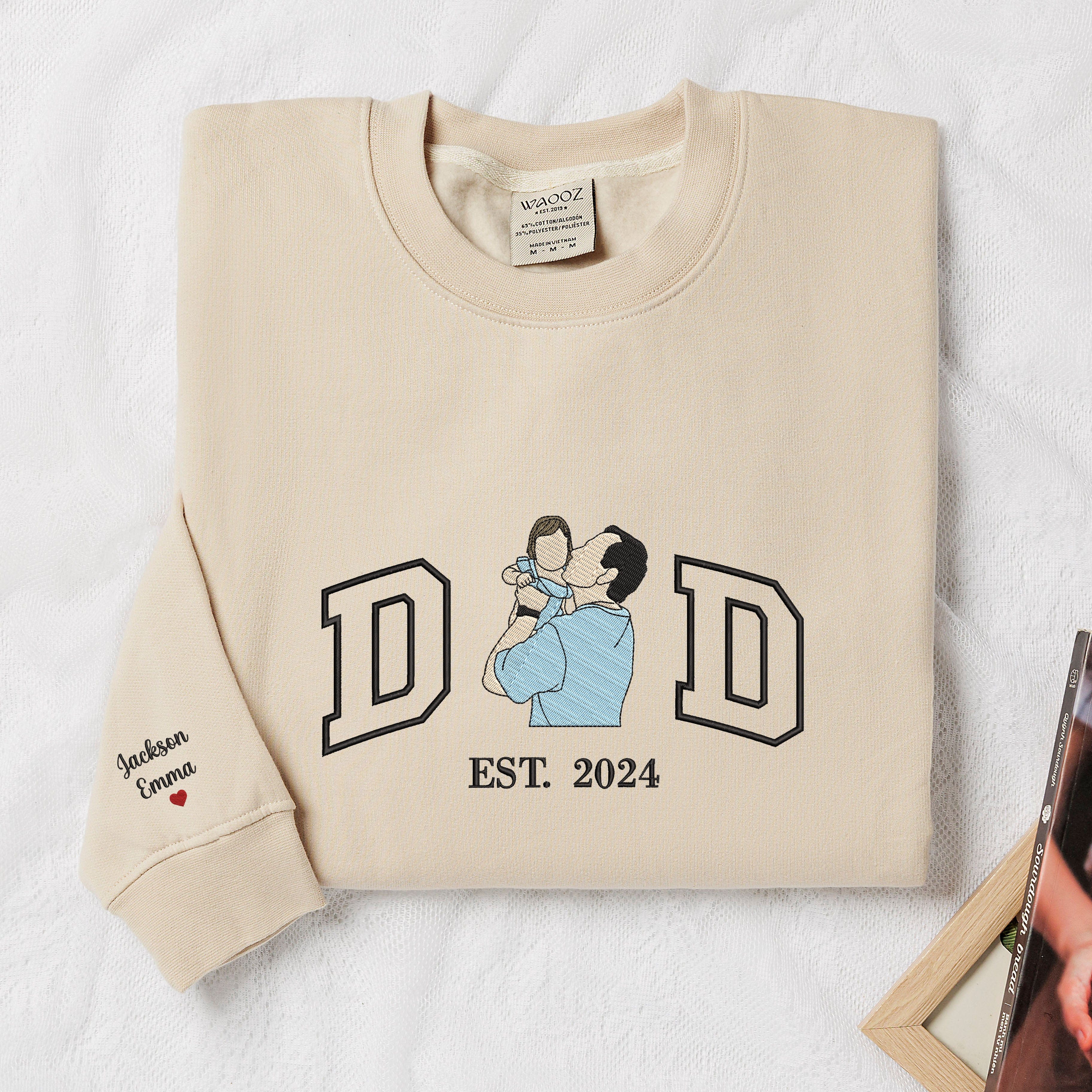 🔥Hot Sale🔥Custom DAD Embroidered Photo Sweatshirt - Gift to Father