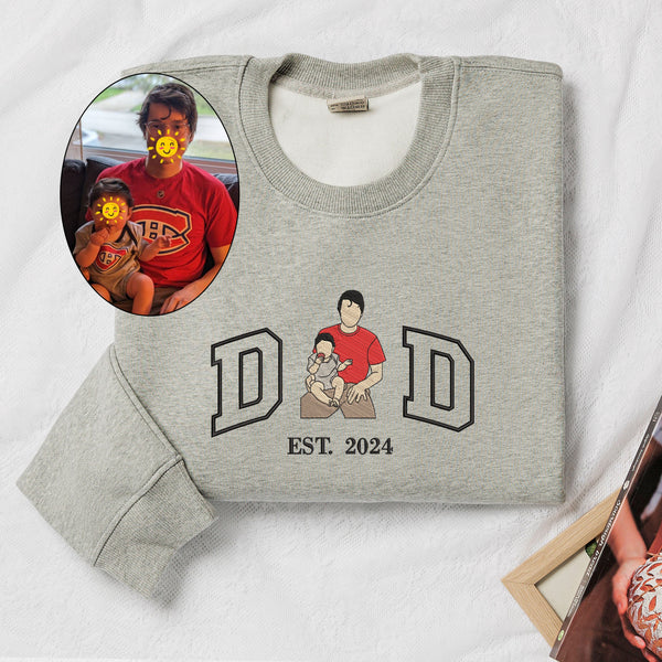 🔥Hot Sale🔥Custom DAD Embroidered Photo Sweatshirt - Gift to Father