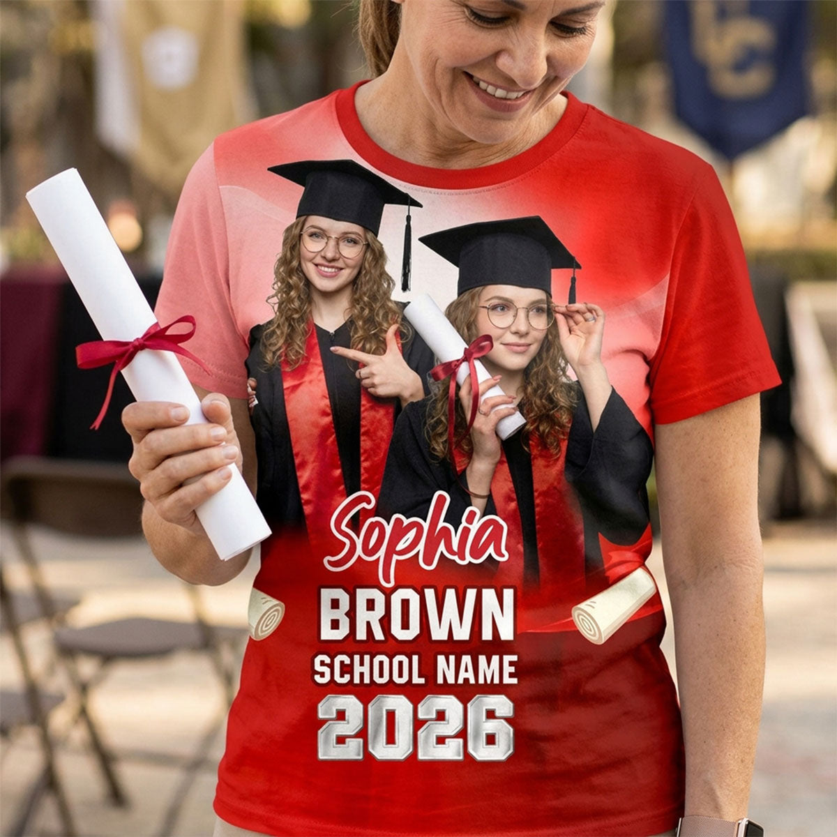 Class Of A 2026 2027 2028 2029 Graduate Custom Photo - Personalized Shirt - Family Matching Graduation Shirt, Graduation Party Gift, Senior Class of 2026