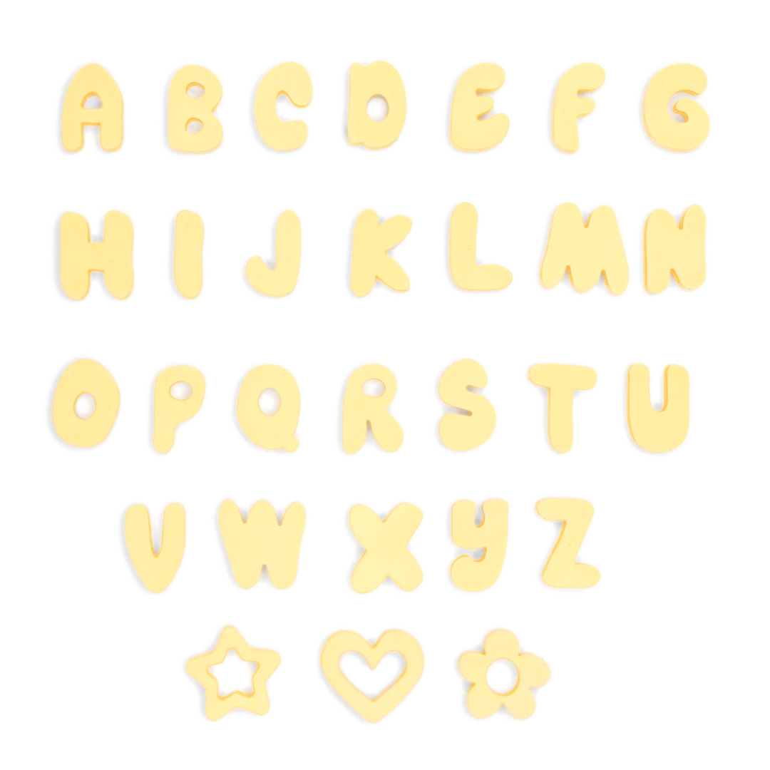 Silicone Dog Charms | Letters & Symbols for Personalized Dog Collars and Leashes - Butter Yellow