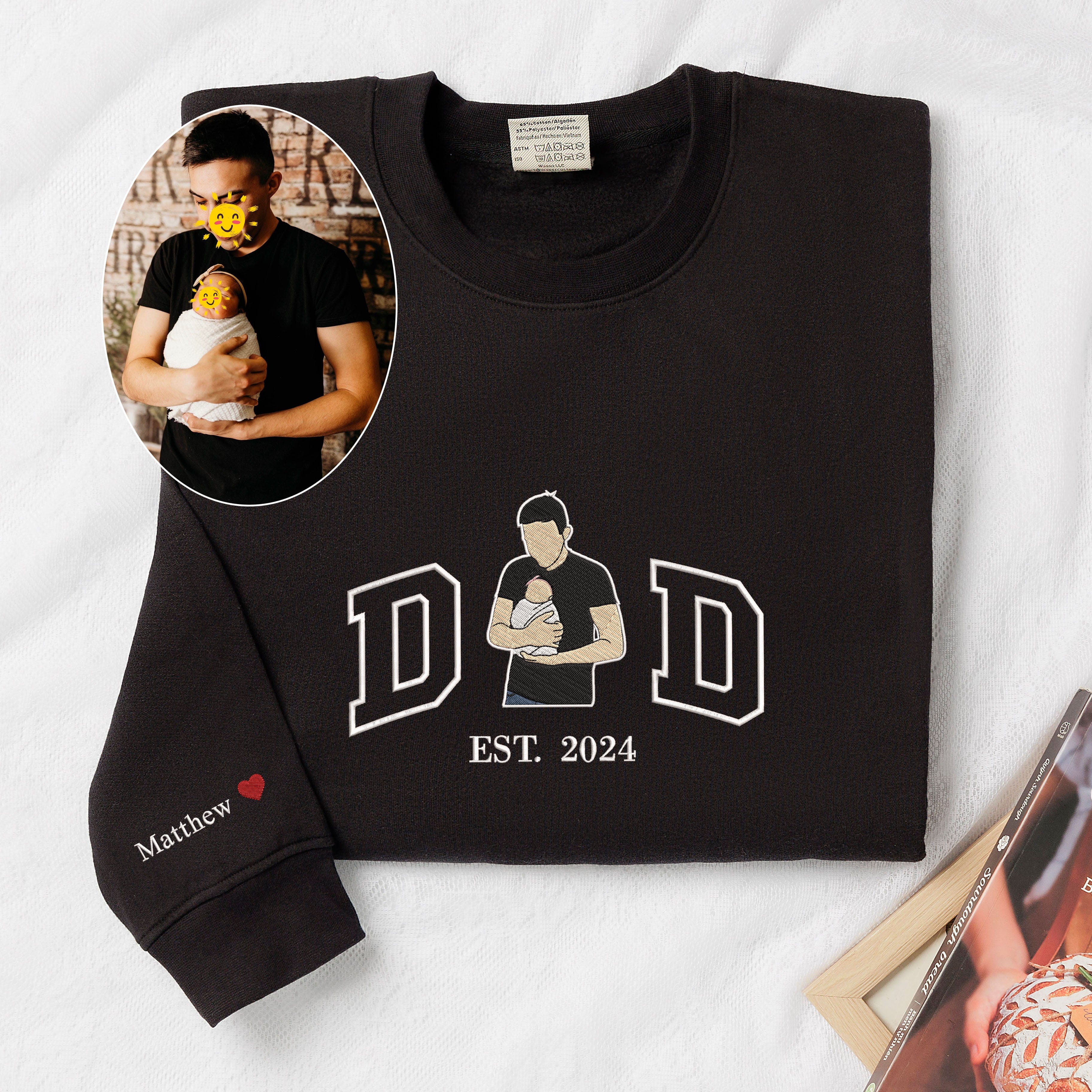🔥Hot Sale🔥Custom DAD Embroidered Photo Sweatshirt - Gift to Father