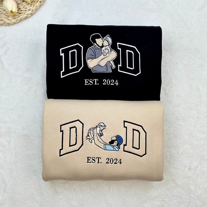 🔥Hot Sale🔥Custom DAD Embroidered Photo Sweatshirt - Gift to Father