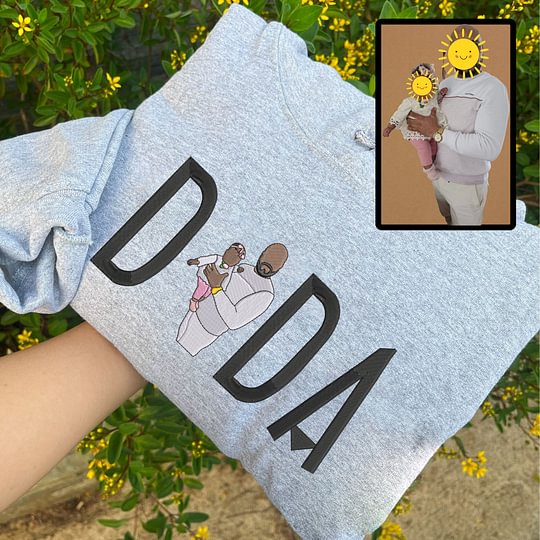 🔥Hot Sale🔥Custom DAD Embroidered Photo Sweatshirt - Gift to Father