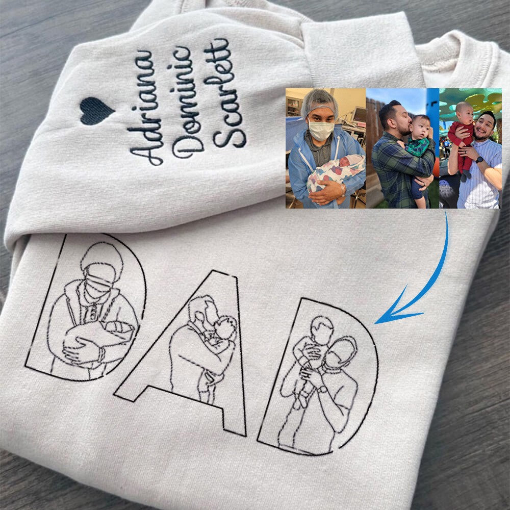 🔥Hot Sale🔥 Embroidered Photo Sweatshirt Father's Day - Gifts to Dad