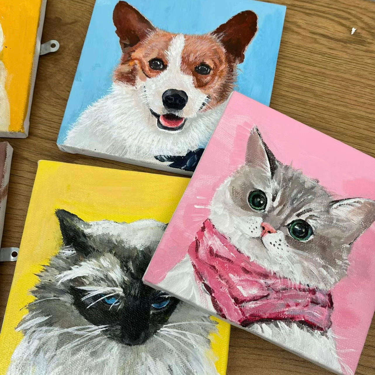 Custom Framed Oil Painting Pet Portrait