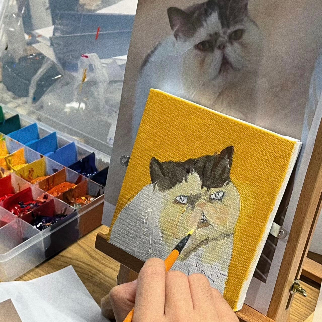 Custom Framed Oil Painting Pet Portrait