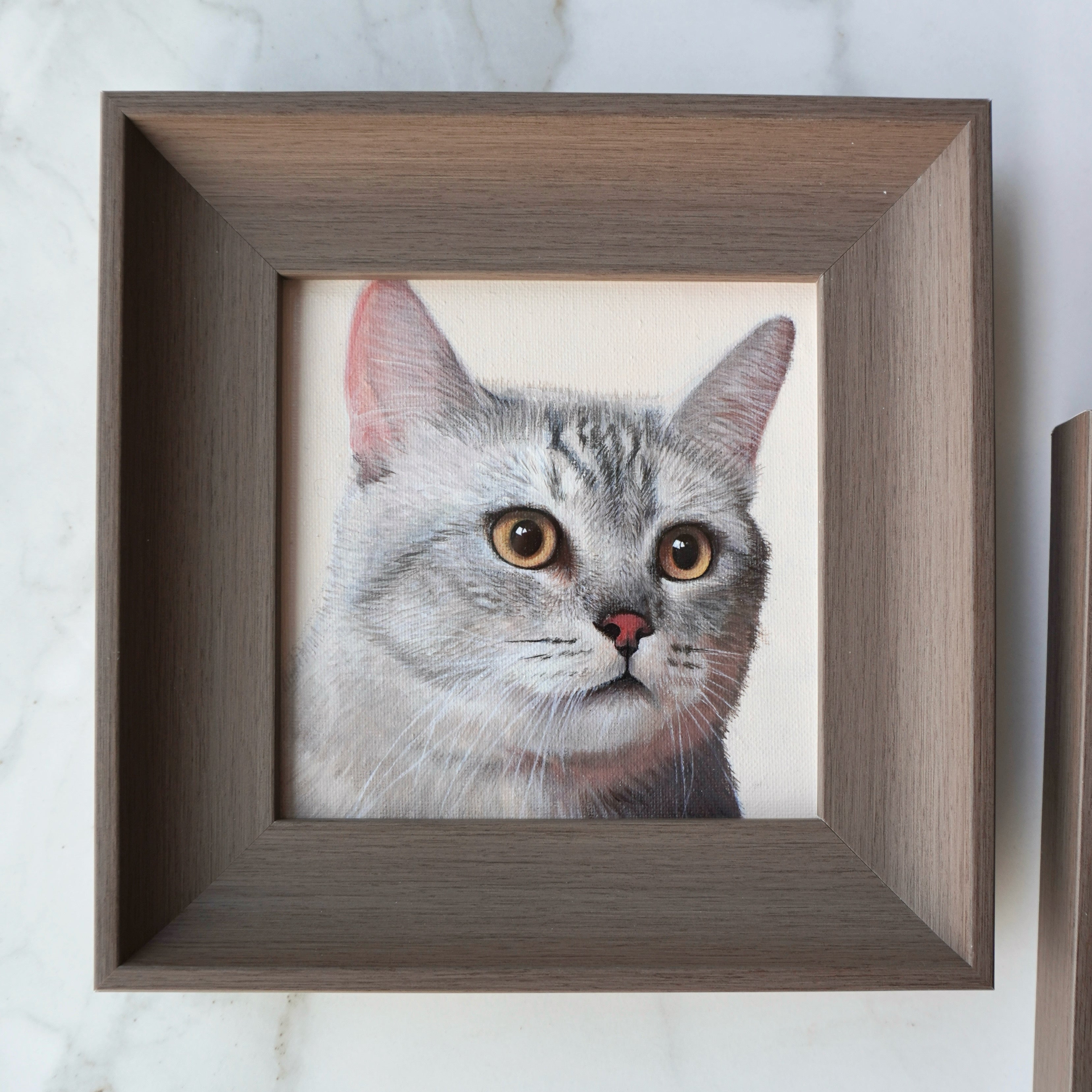 Custom Framed Oil Painting Pet Portrait
