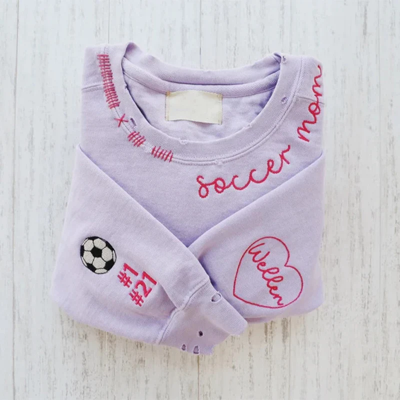 Vintage Embroidered Handmade CrewNeck Hoodie