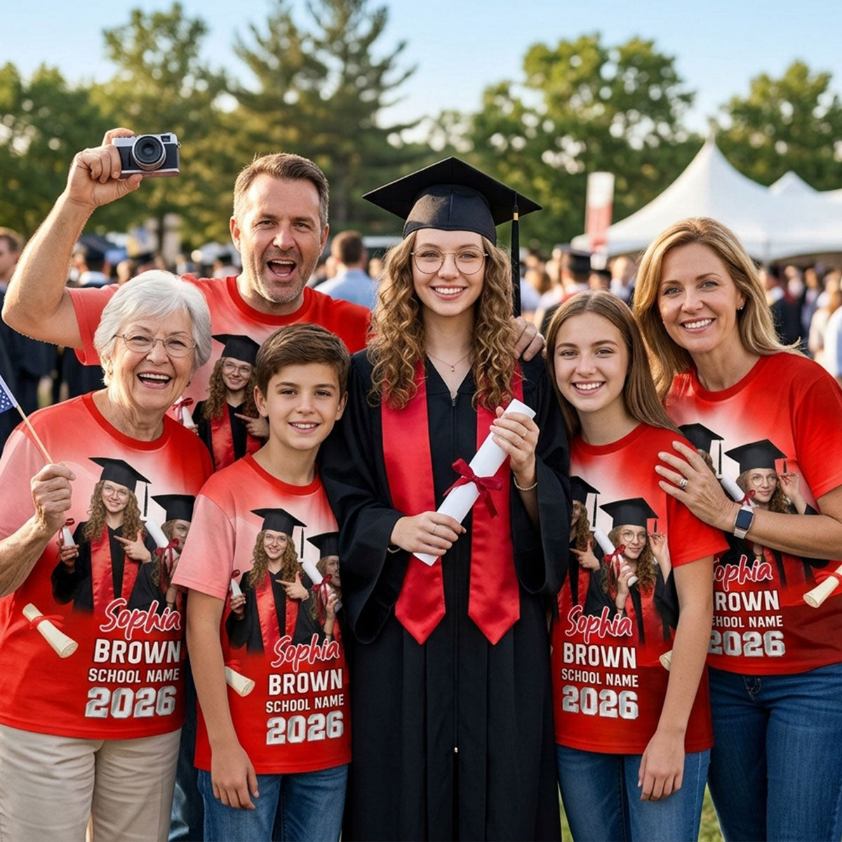 Class Of A 2026 2027 2028 2029 Graduate Custom Photo - Personalized Shirt - Family Matching Graduation Shirt, Graduation Party Gift, Senior Class of 2026