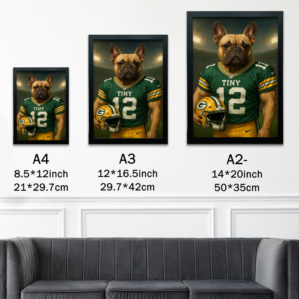 🏈Custom Pet Portrait Wall Art American Football Team NFL NCAA
