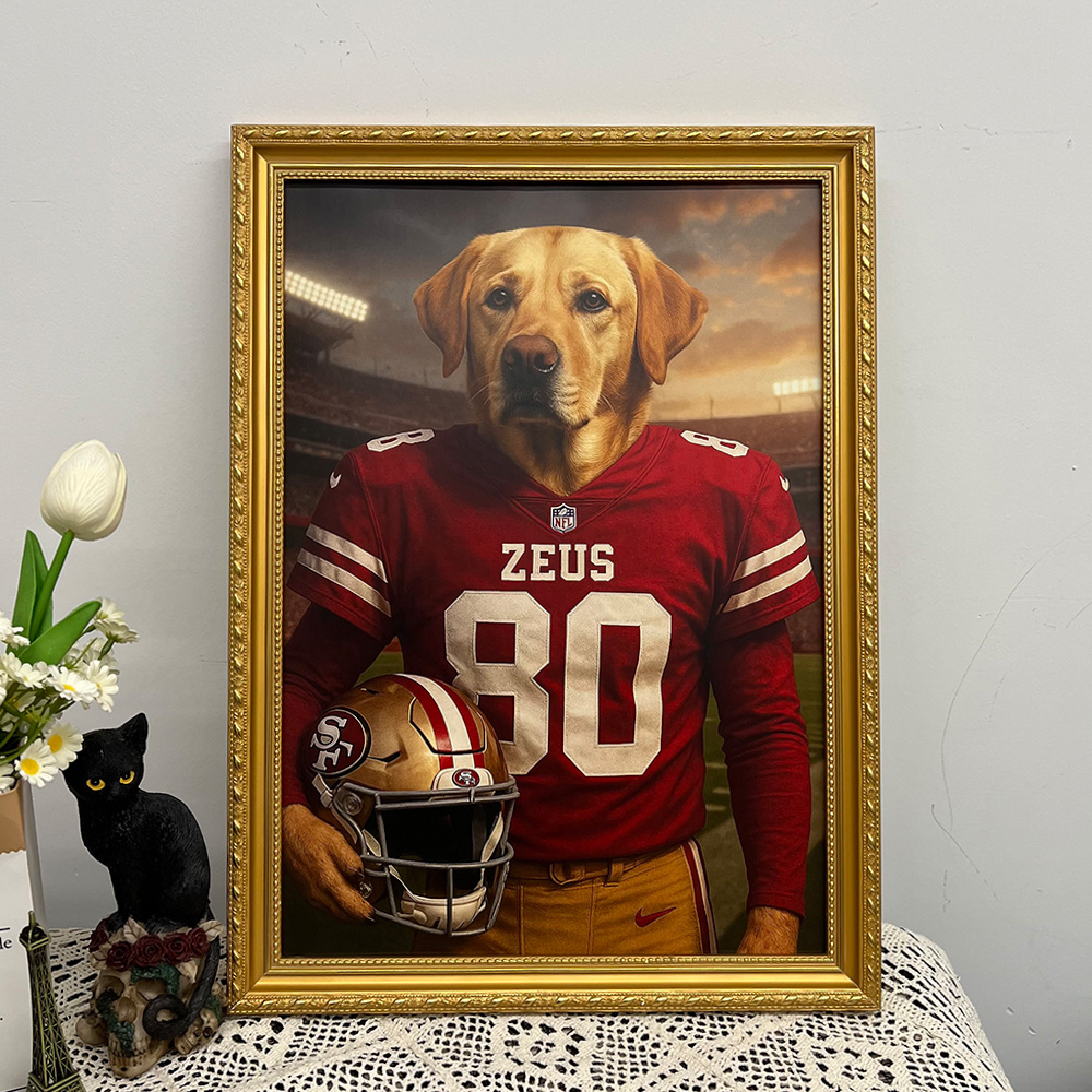 🏈Custom Pet Portrait Wall Art American Football Team NFL NCAA