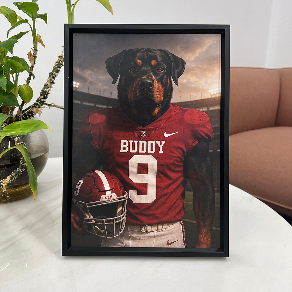 🏈Custom Pet Portrait Wall Art American Football Team NFL NCAA
